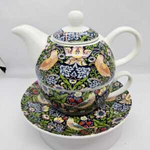 Famous William Morris Blue Strawberry Thief Tea for One