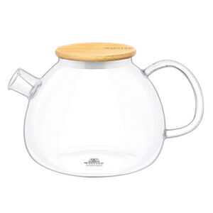 Wilmax England Thermo Glass Teapot with Bamboo Lid,1200ml