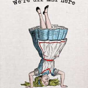 Alice In Wonderland Tea Towel Upside Down Alice