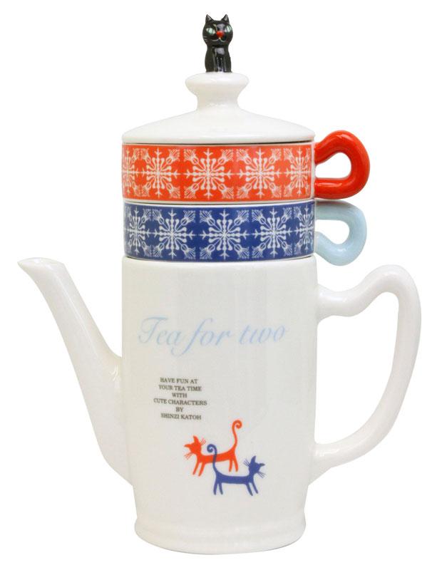 Black Cat Stacking Tea for Two Set